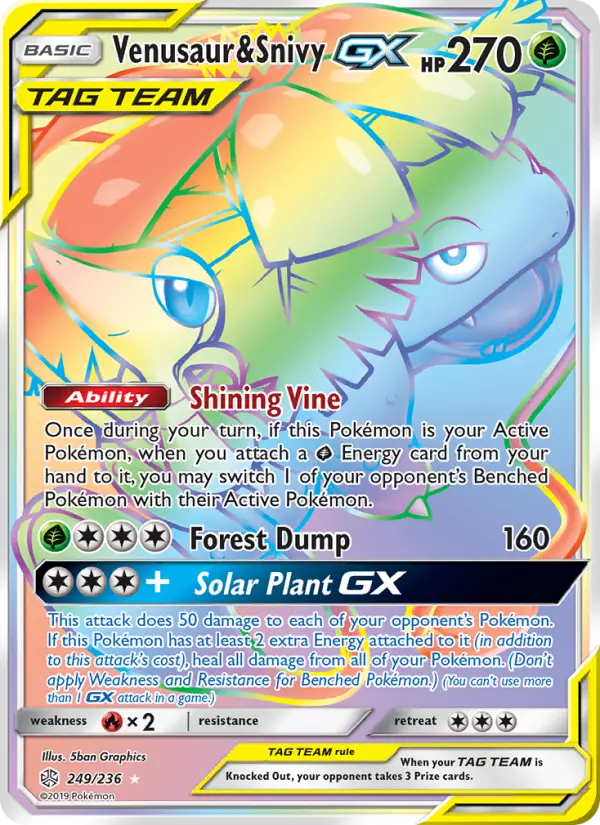 Venusaur & Snivy GX, Pokémon card