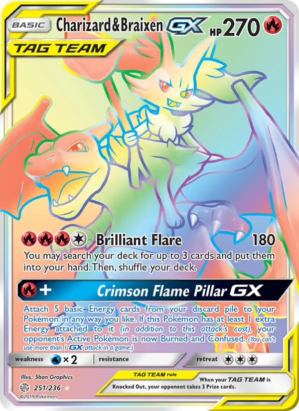 Charizard & Braixen GX, Pokémon card