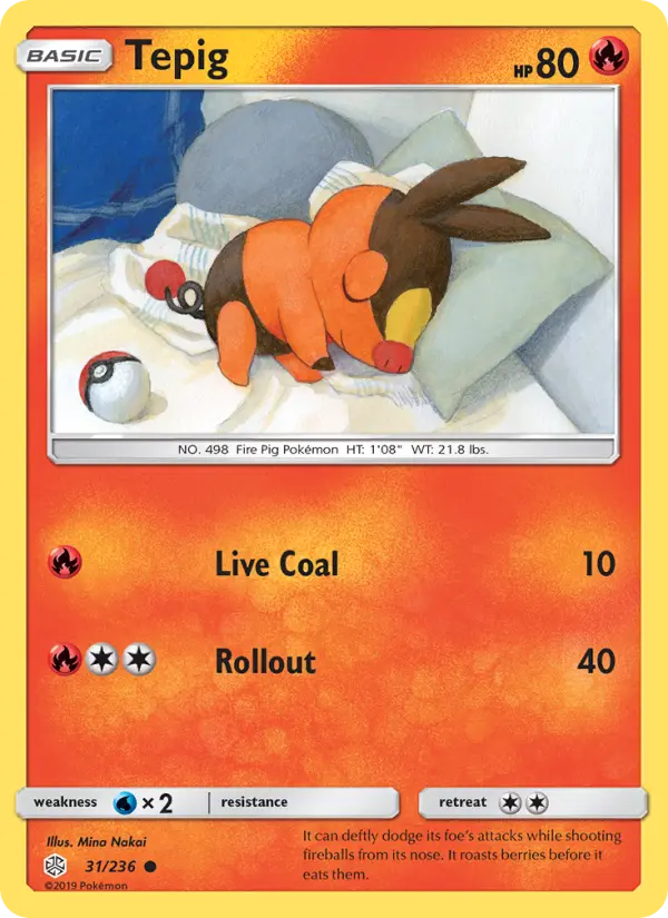 Tepig, Pokémon card