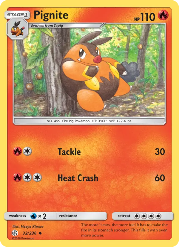 Pignite, Pokémon card