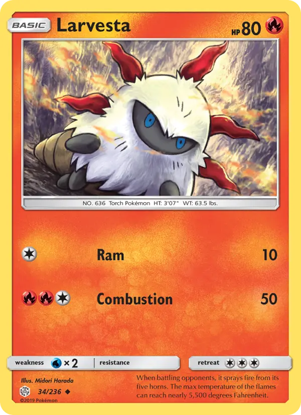 Larvesta, Pokémon card