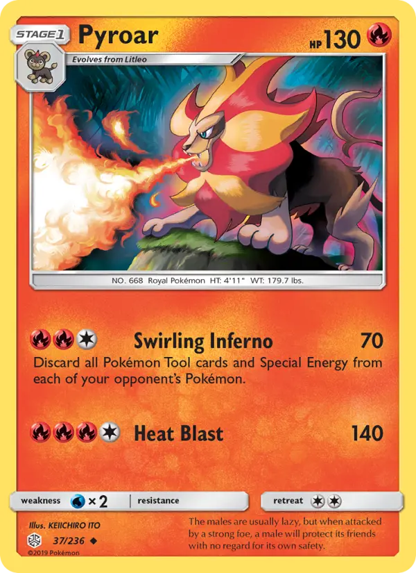 Pyroar, Pokémon card