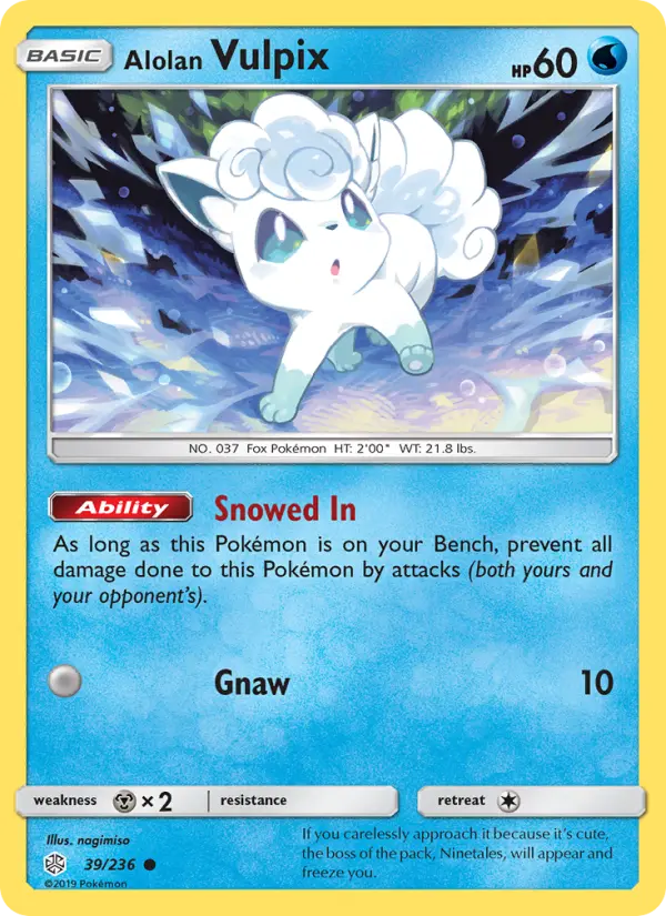 Alolan Vulpix, Pokémon card