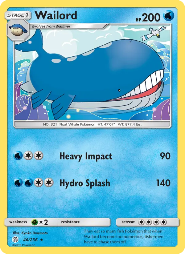 Wailord, Pokémon card
