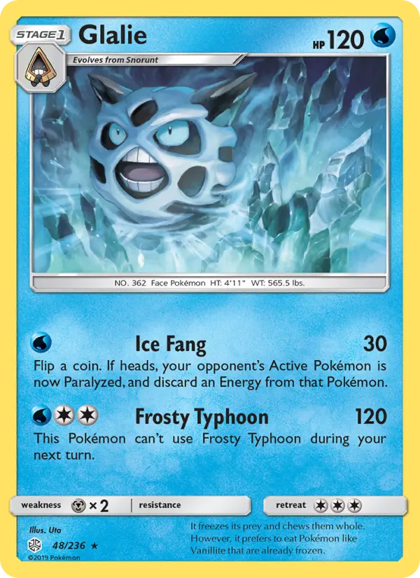 Glalie, Pokémon card