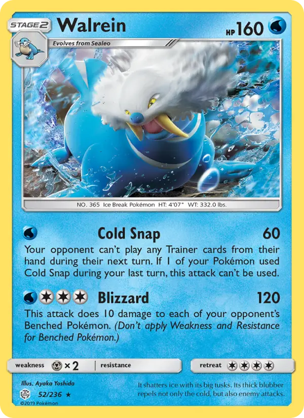 Walrein, Pokémon card