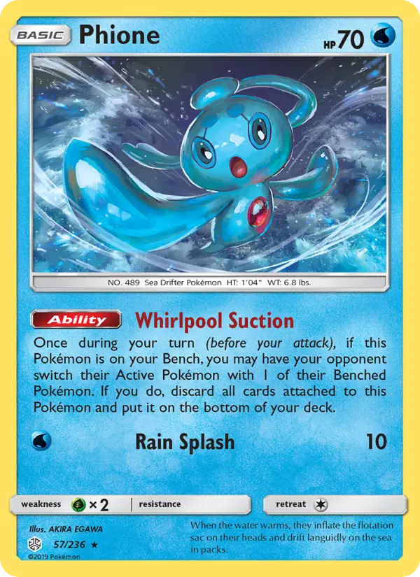 Phione, Pokémon card