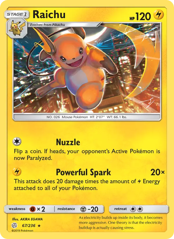 Raichu, Pokémon card