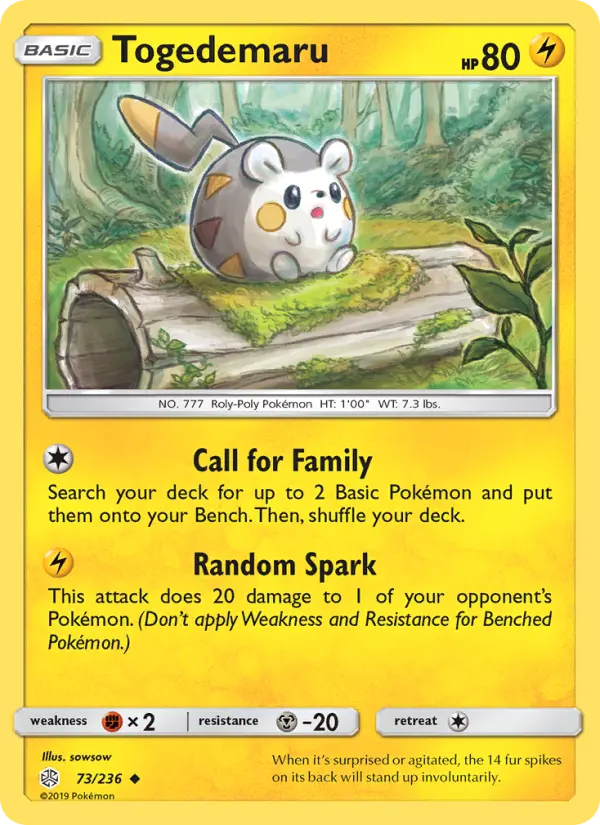 Togedemaru, Pokémon card