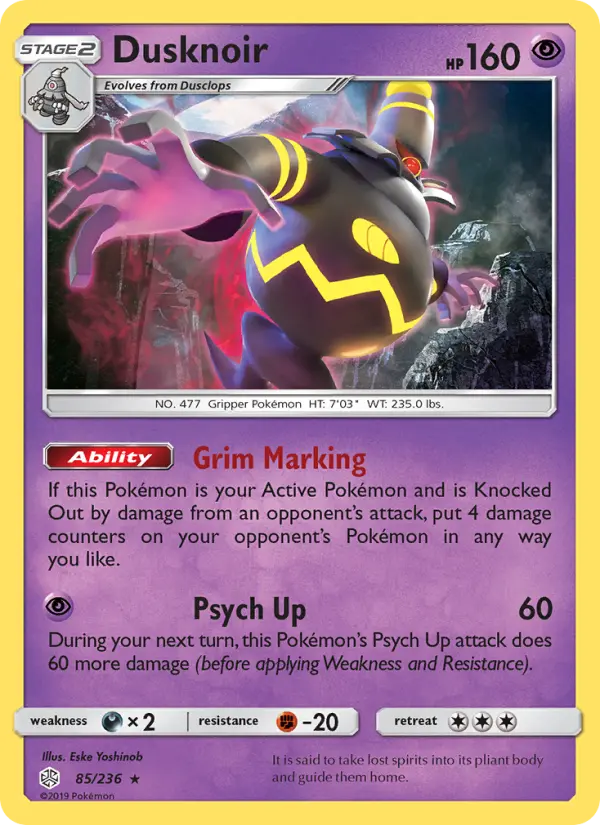 Dusknoir, Pokémon card