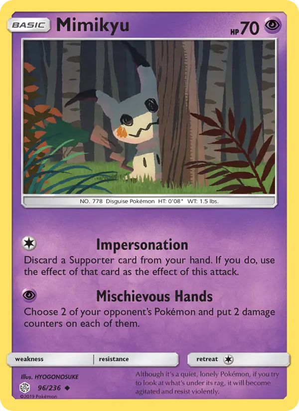 Mimikyu, Pokémon card