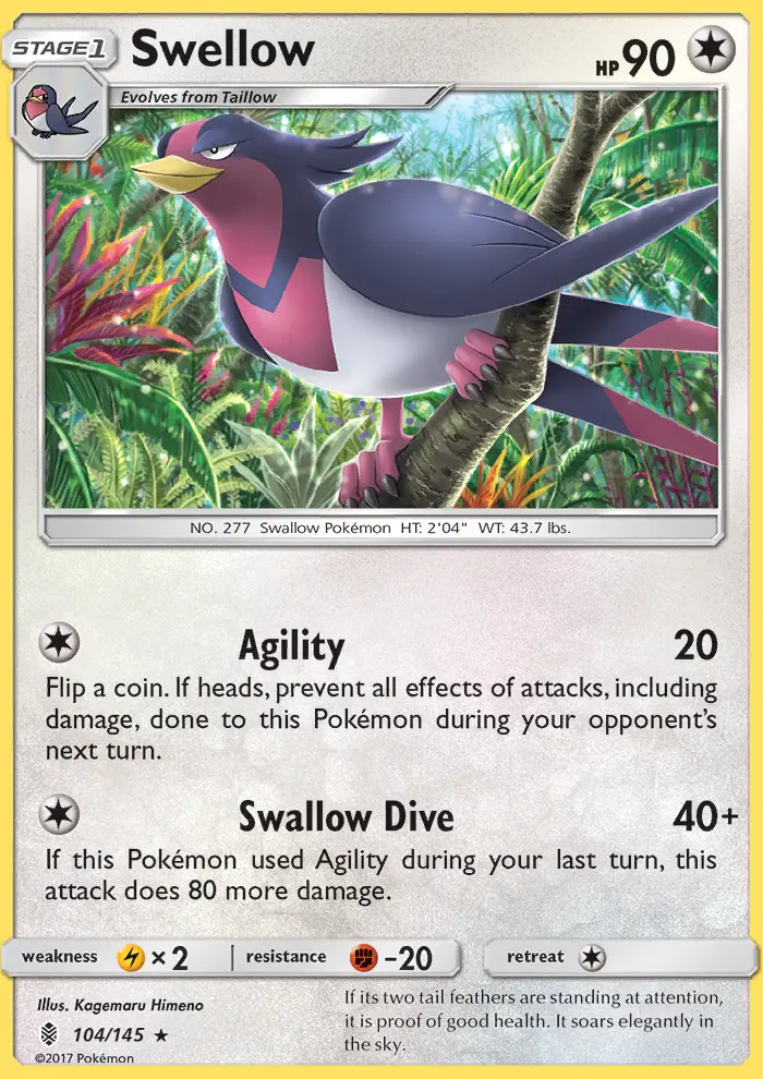 Swellow, Pokémon card