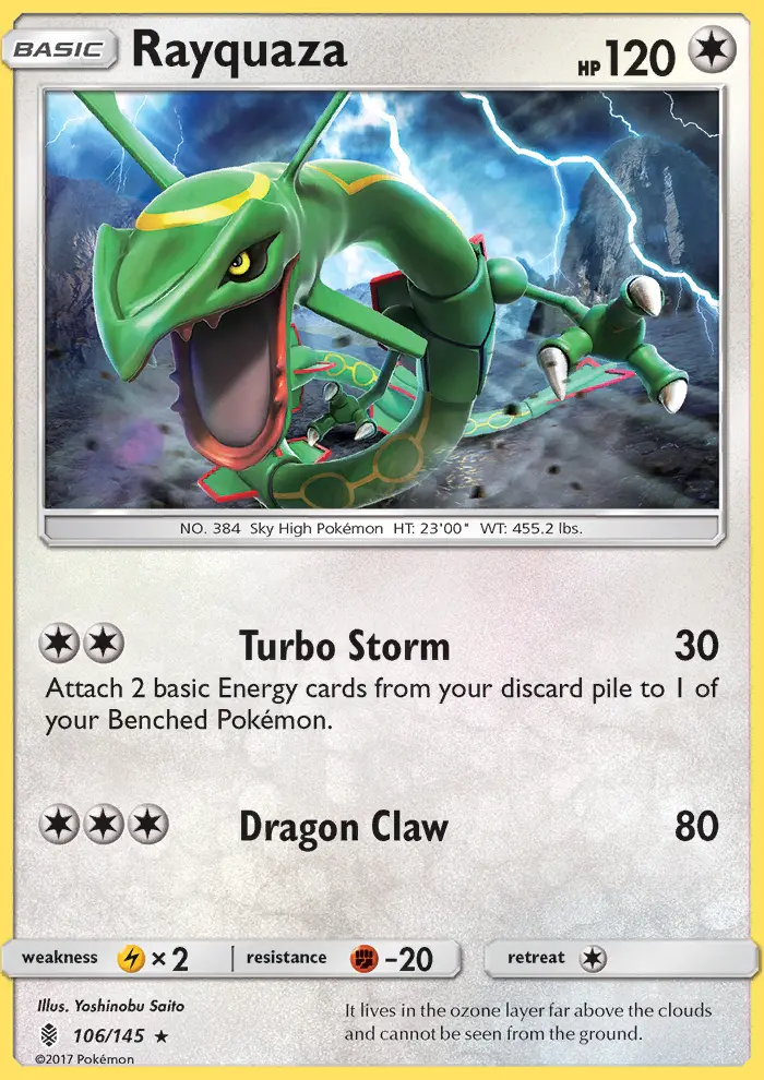 Rayquaza, Pokémon card