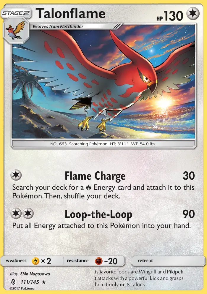 Talonflame, Pokémon card