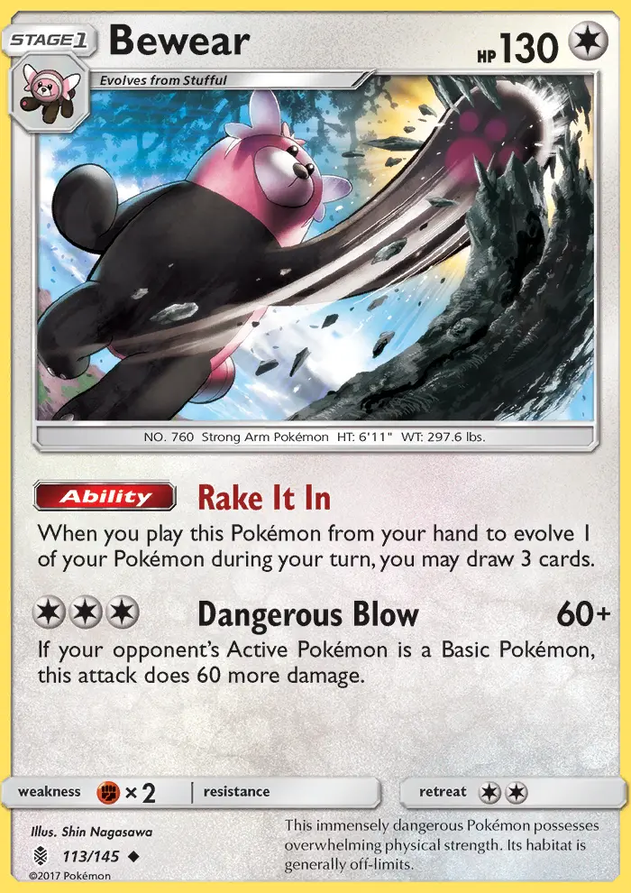 Bewear, Pokémon card