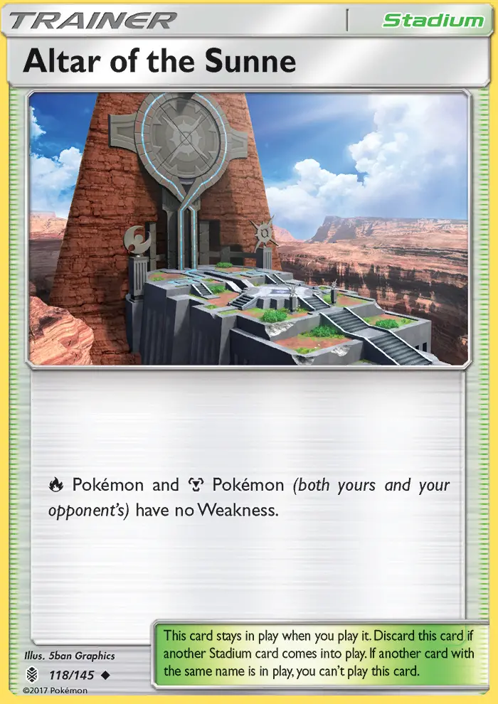Altar of the Sunne, Pokémon card