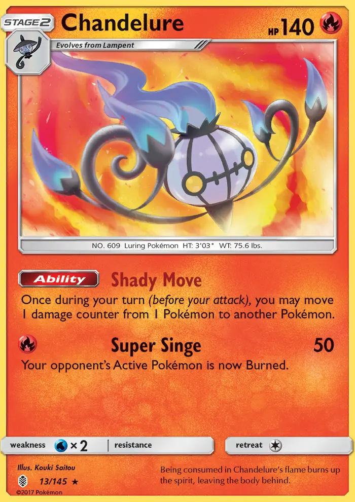 Chandelure, Pokémon card
