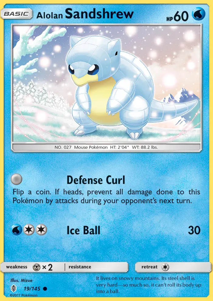 Alolan Sandshrew, Pokémon card