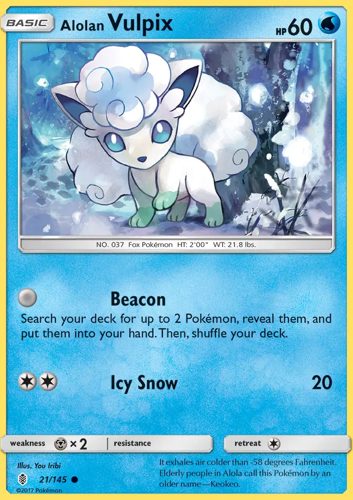 Alolan Vulpix, Pokémon card
