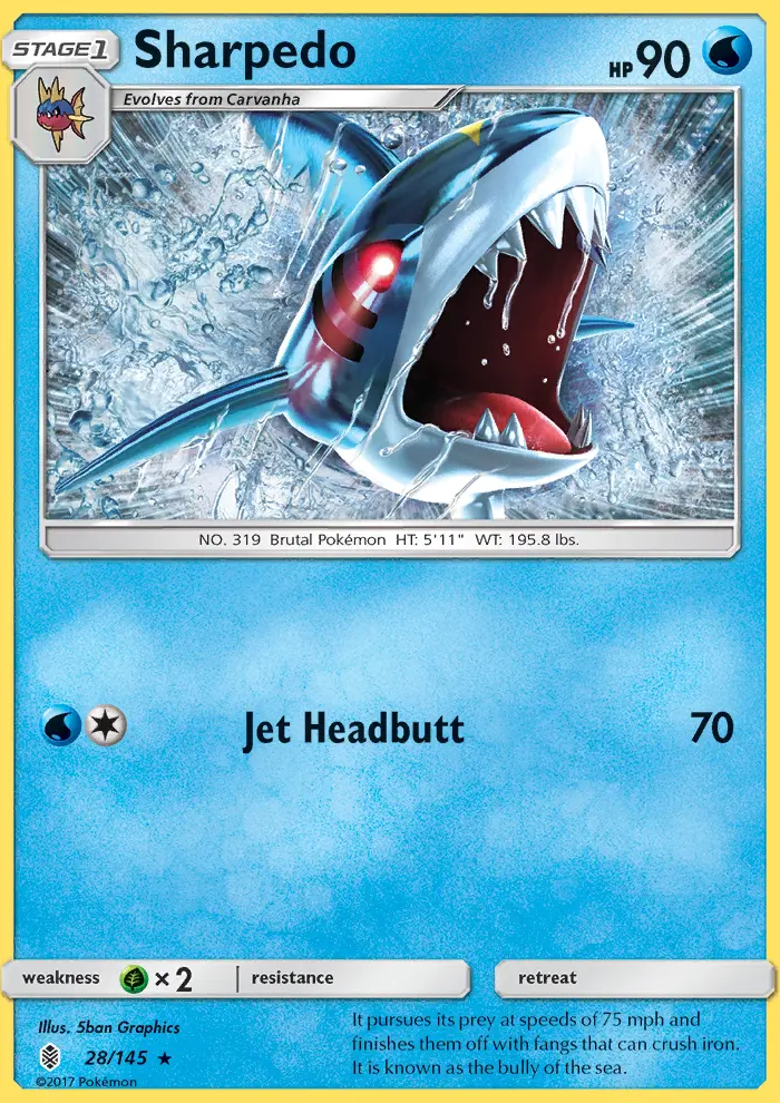Sharpedo, Pokémon card