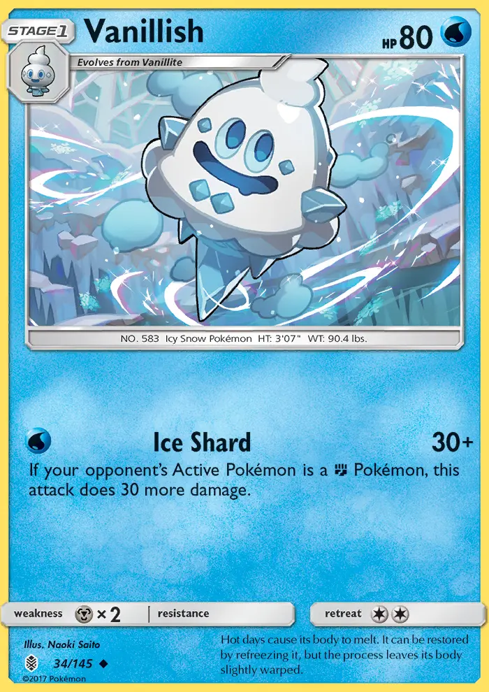Vanillish, Pokémon card