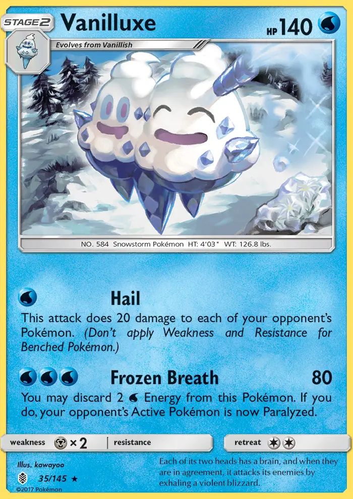 Vanilluxe, Pokémon card