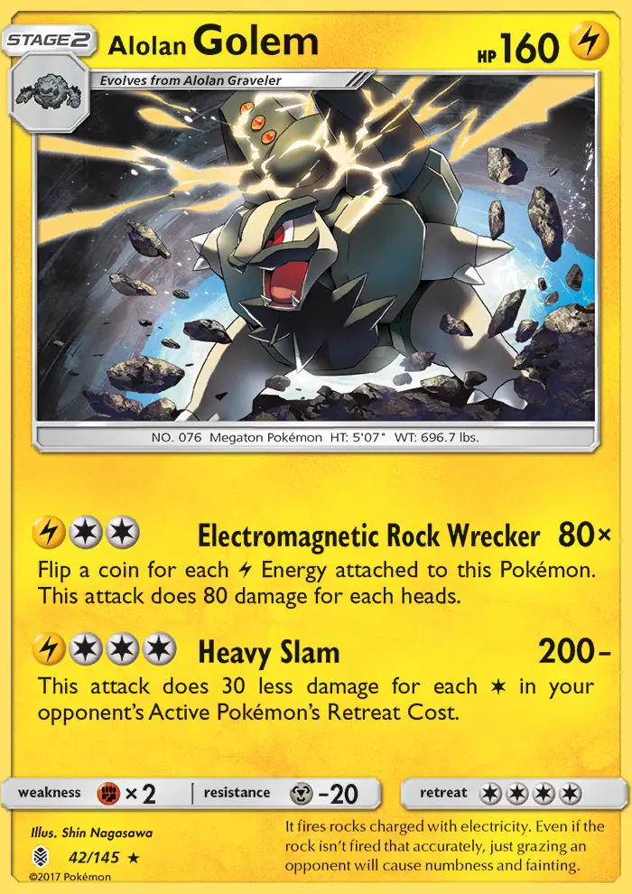 Alolan Golem, Pokémon card