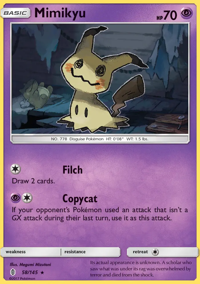 Mimikyu, Pokémon card