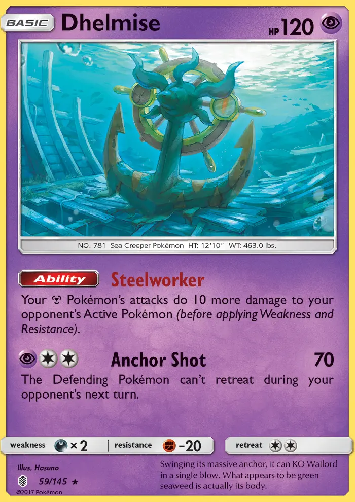 Dhelmise, Pokémon card