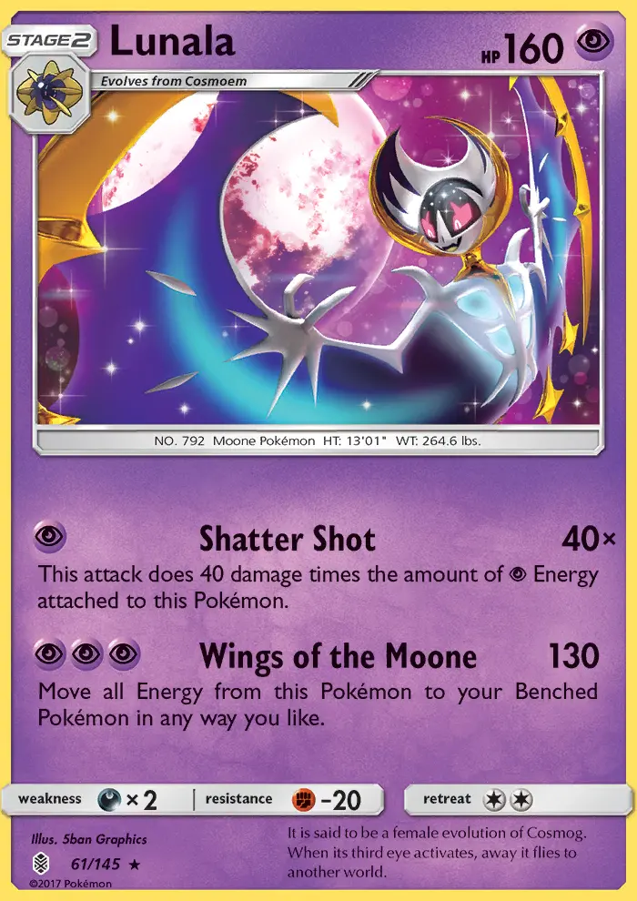 Lunala, Pokémon card