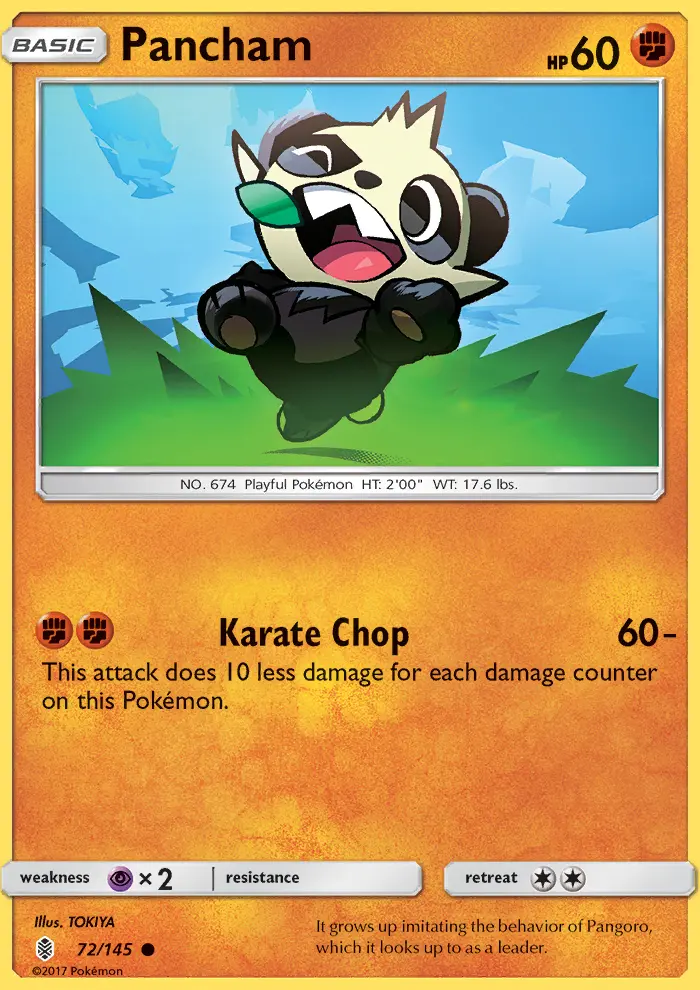 Pancham, Pokémon card