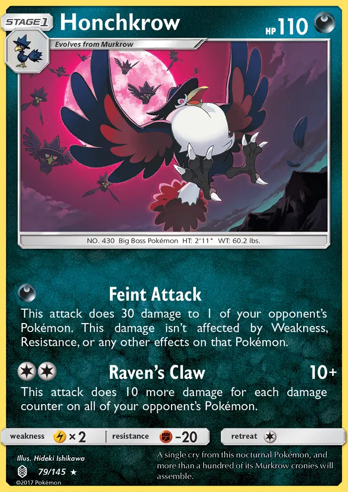 Honchkrow, Pokémon card