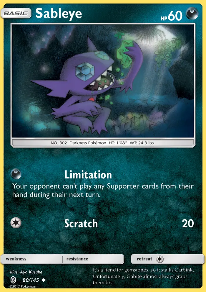 Sableye, Pokémon card