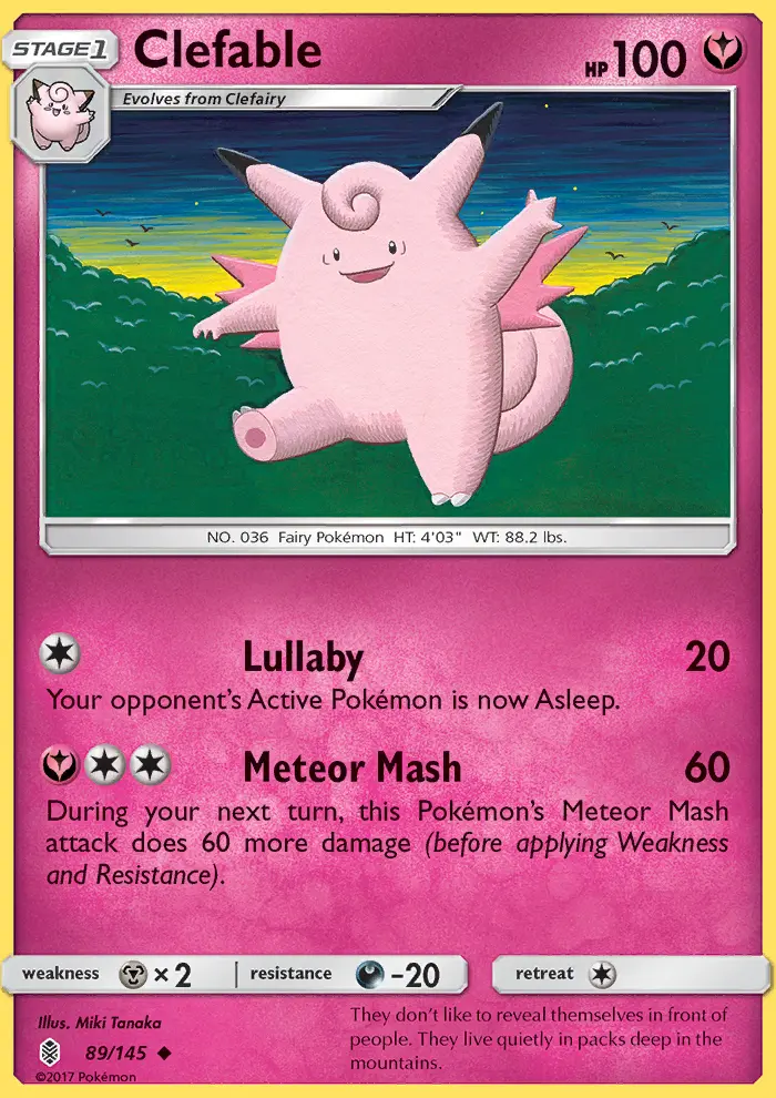 Clefable, Pokémon card