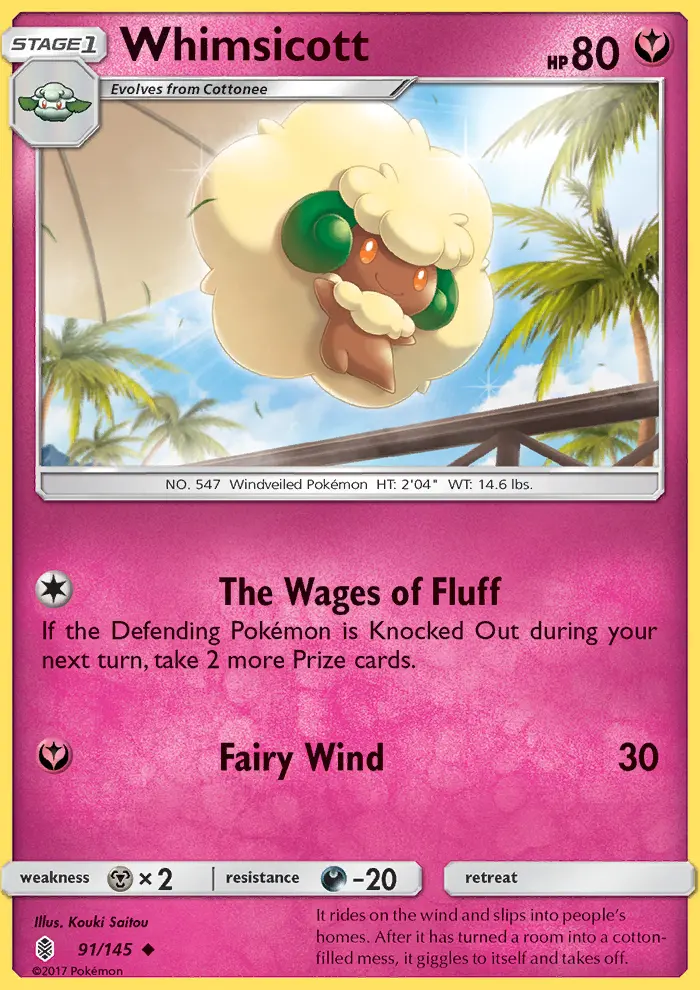 Whimsicott, Pokémon card