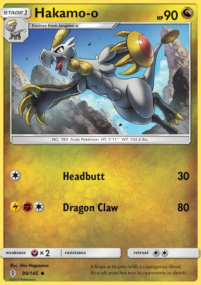 Hakamo-o, Pokémon card