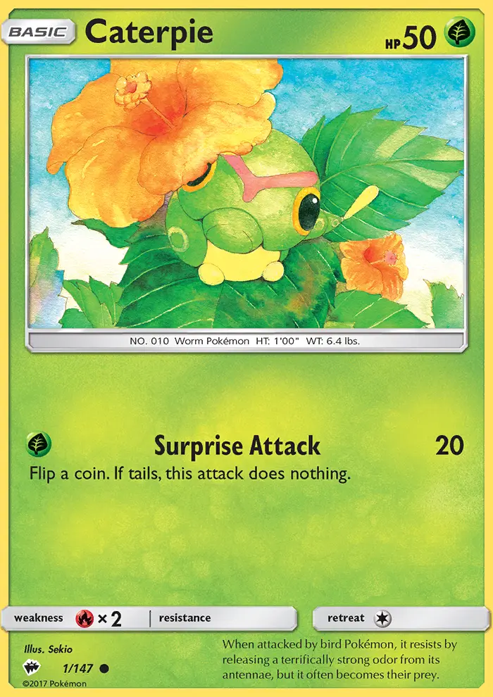 Caterpie, Pokémon card