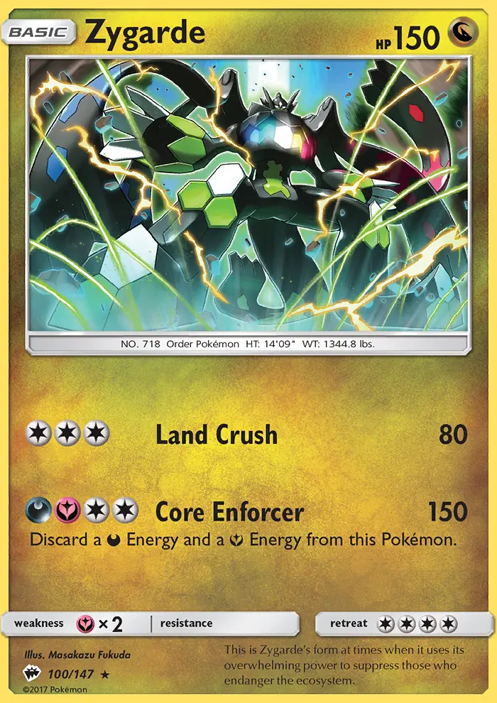 Zygarde, Pokémon card