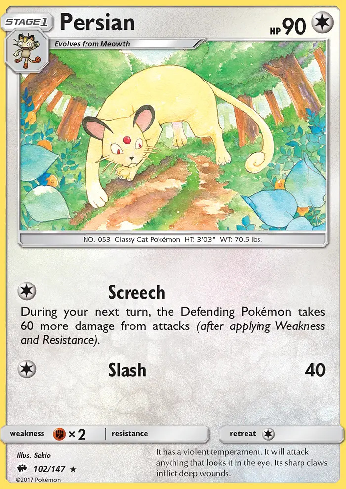 Persian, Pokémon card