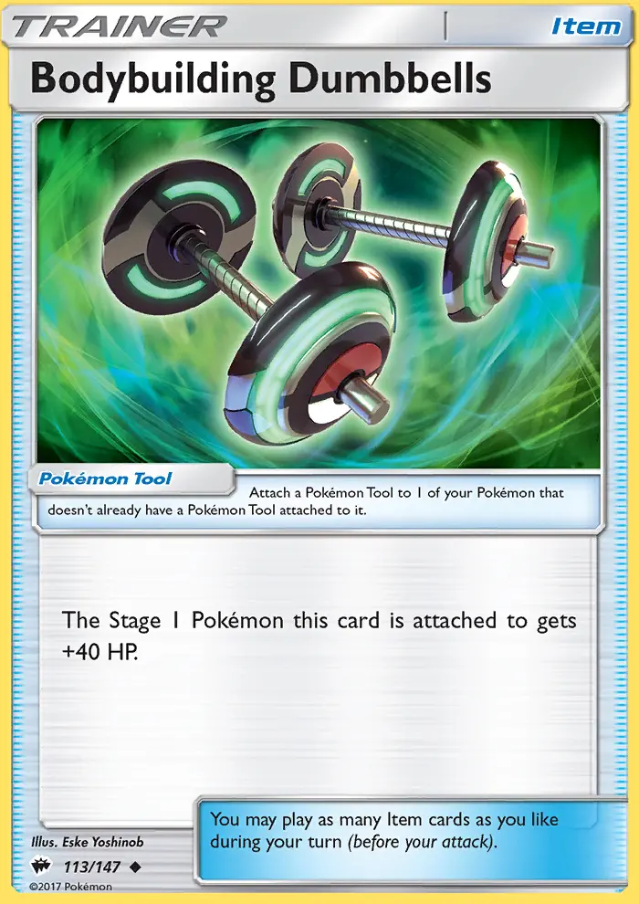 Bodybuilding Dumbbells, Pokémon card