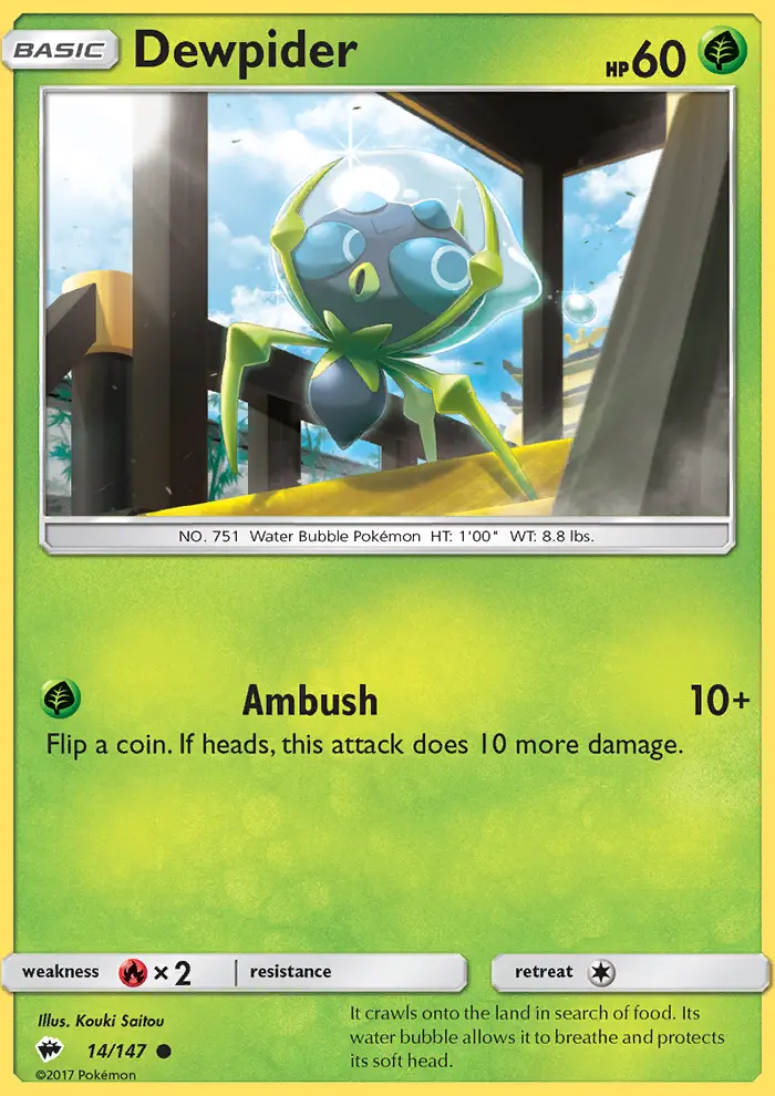 Dewpider, Pokémon card