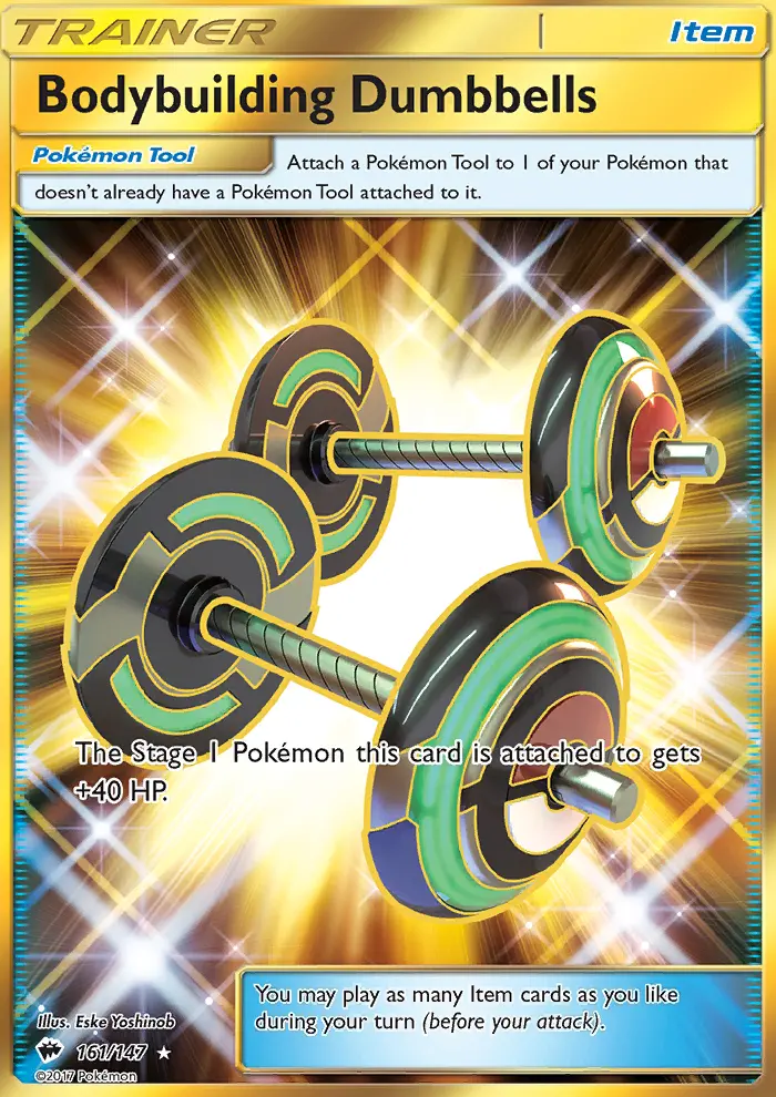 Bodybuilding Dumbbells, Pokémon card