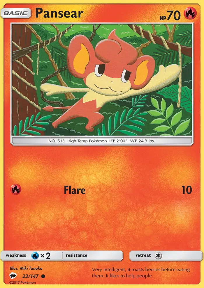 Pansear, Pokémon card