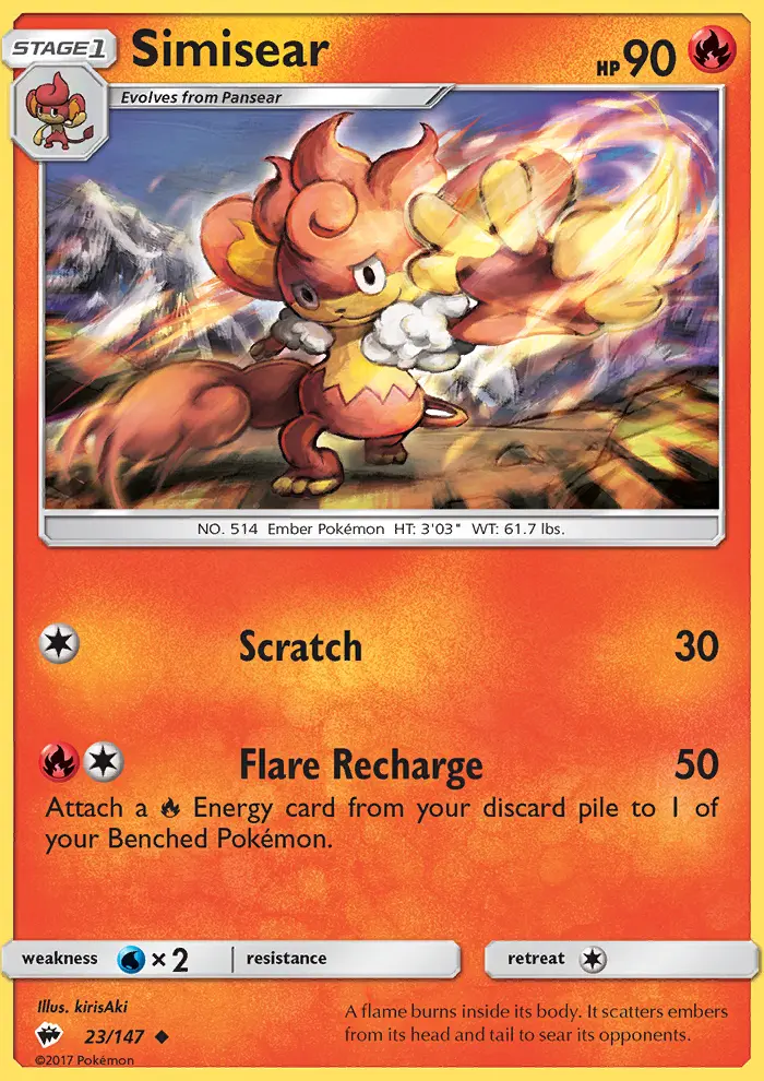 Simisear, Pokémon card