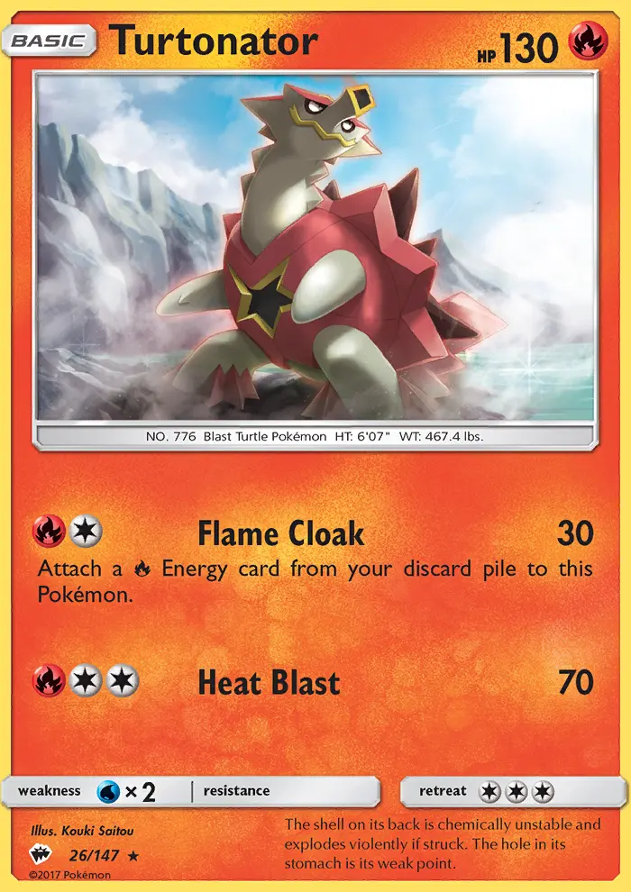 Turtonator, Pokémon card