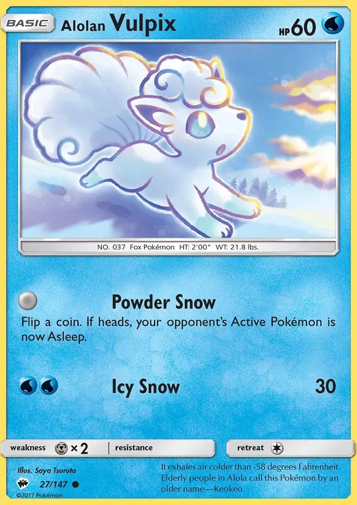 Alolan Vulpix, Pokémon card