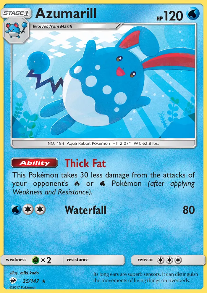 Azumarill, Pokémon card