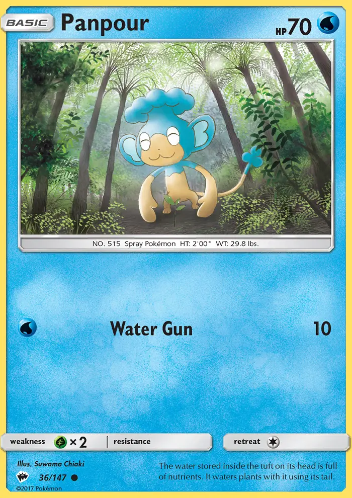 Panpour, Pokémon card