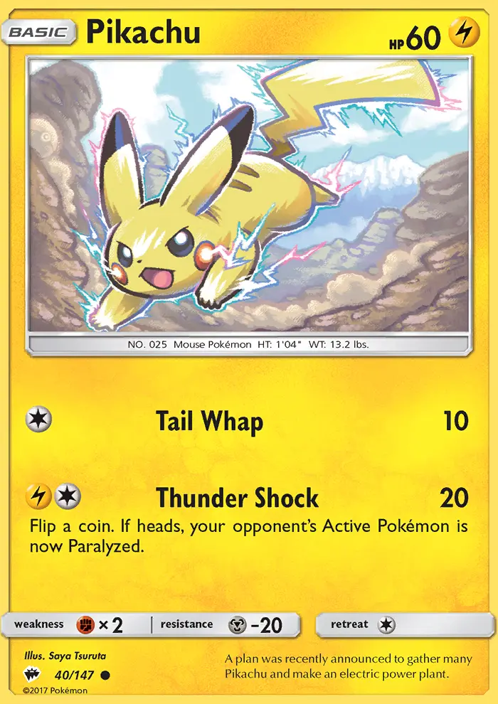 Pikachu, Pokémon card