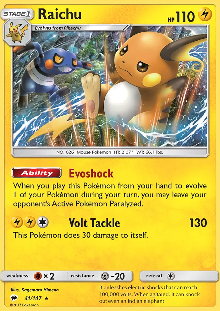 Raichu, Pokémon card